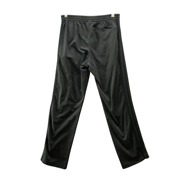 Adidas Black Track Pants Mens M Straight Leg Sweatpant Zip Pockets Drawstring - Picture 2 of 12